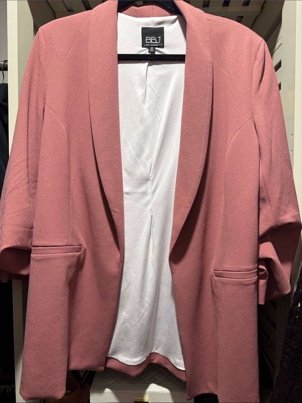 Fashion Nova Dusty Rose Open-Front Blazer Jacket